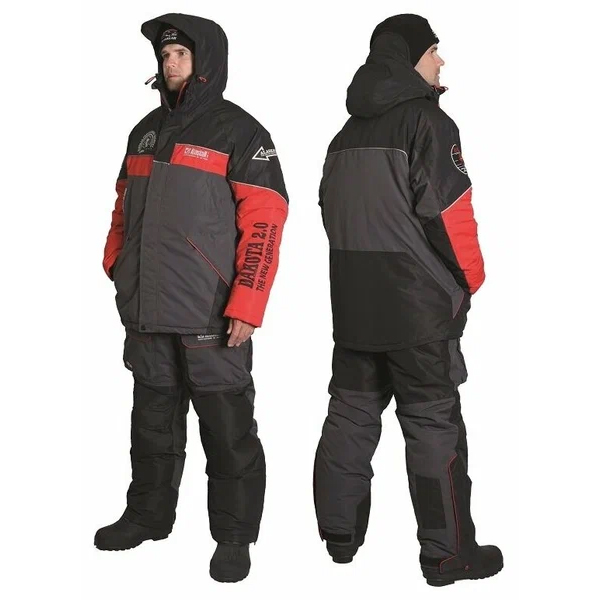 КостюмзимниймужскойAlaskan"Dakota2.0"(Красный/Серый/Черный)до-30°C,XXL