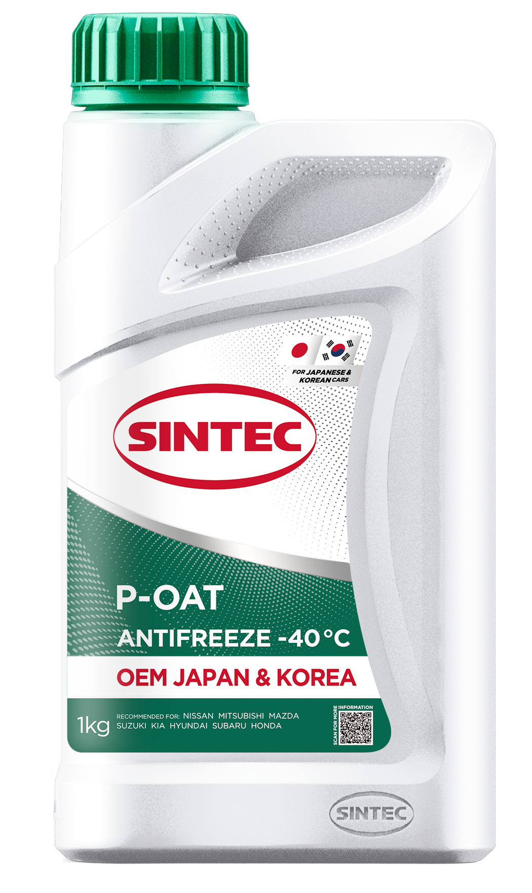 Sintec Antifreeze OEM Япония и Корея (Japan&Korea) P-OAT зеленый -40 1 кг